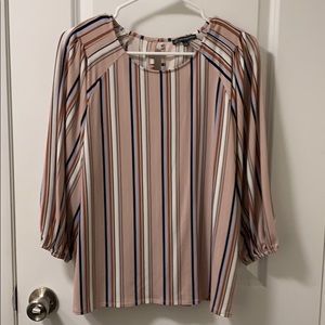 Blush pink & striped blouse